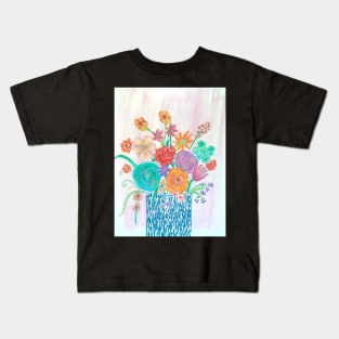 Bright Colourful Florals Kids T-Shirt